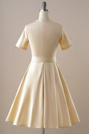 Vintage morelowa kwadratowa szyja 1950 sukienka
